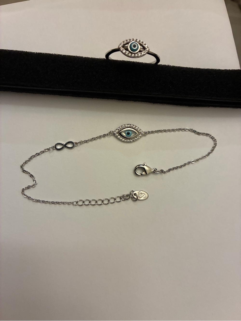Sterling Silver Blue Evil Eye Bracelet by